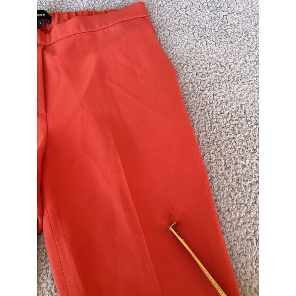 Theory sz 2 Treeca Pull On Modern Crepe 2 Coral  Straight Trouser Pants - Picture 7 of 10